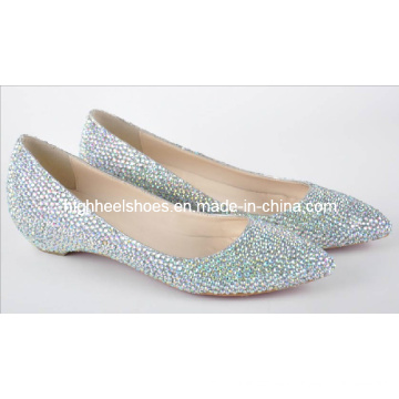 Sapatos de casamento 2016 moda diamante sapatos de mulheres planas (hcy02-663)